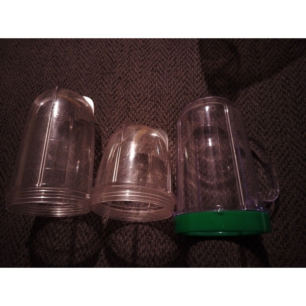 3 Replacement Jar Cups 16 Oz Tall Handle Short Magic Bullet, Blendpar, Blendin